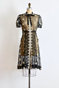 40s Sheer Soutache Dress - Pickled Vintage