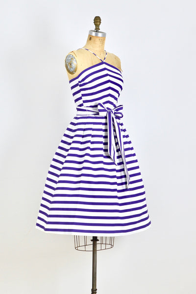 60s Nautical Halter Dress - Pickled Vintage