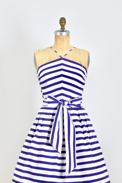 60s Nautical Halter Dress - Pickled Vintage