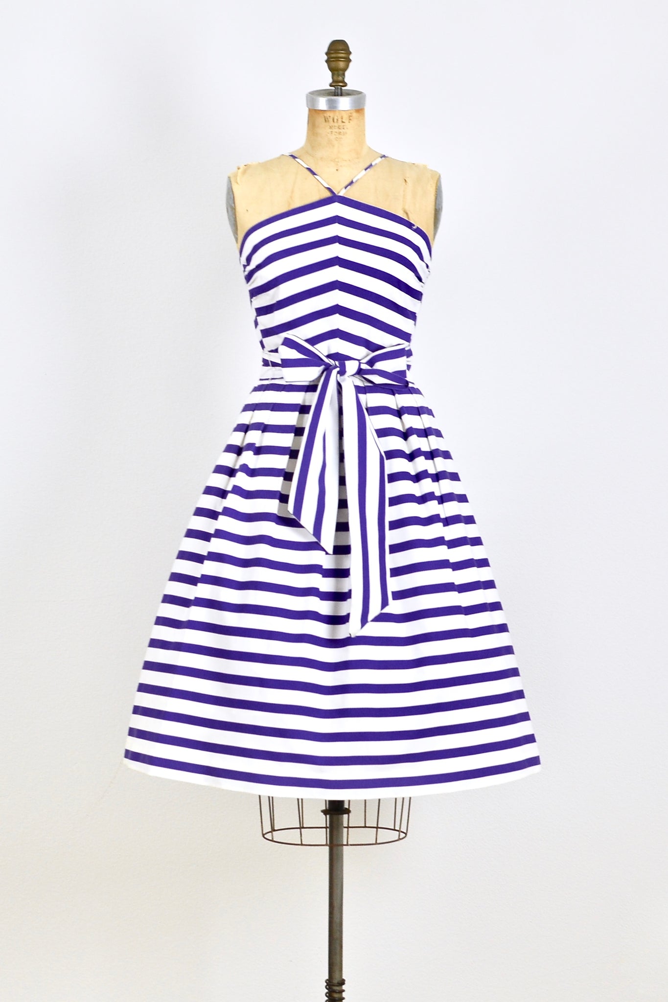 60s Nautical Halter Dress - Pickled Vintage