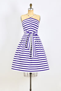60s Nautical Halter Dress - Pickled Vintage