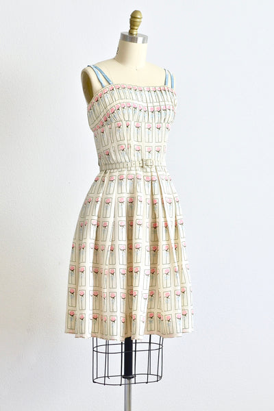 50s Rose Print Dress - Pickled Vintage