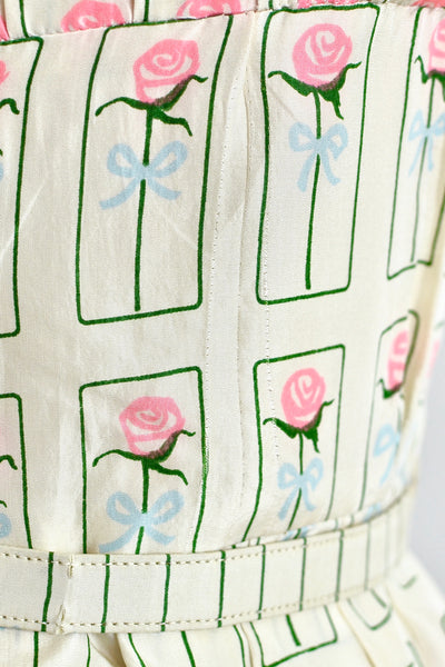 50s Rose Print Dress - Pickled Vintage