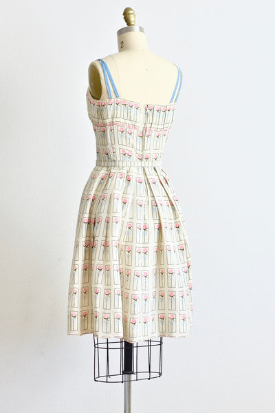 50s Rose Print Dress - Pickled Vintage