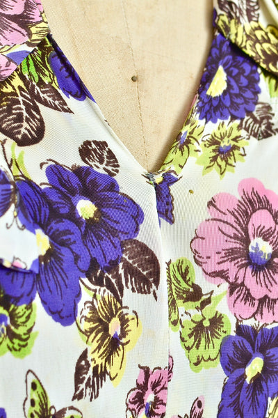 40s Rayon Jersey Dress - Pickled Vintage