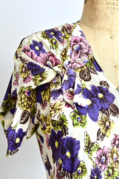 40s Rayon Jersey Dress - Pickled Vintage