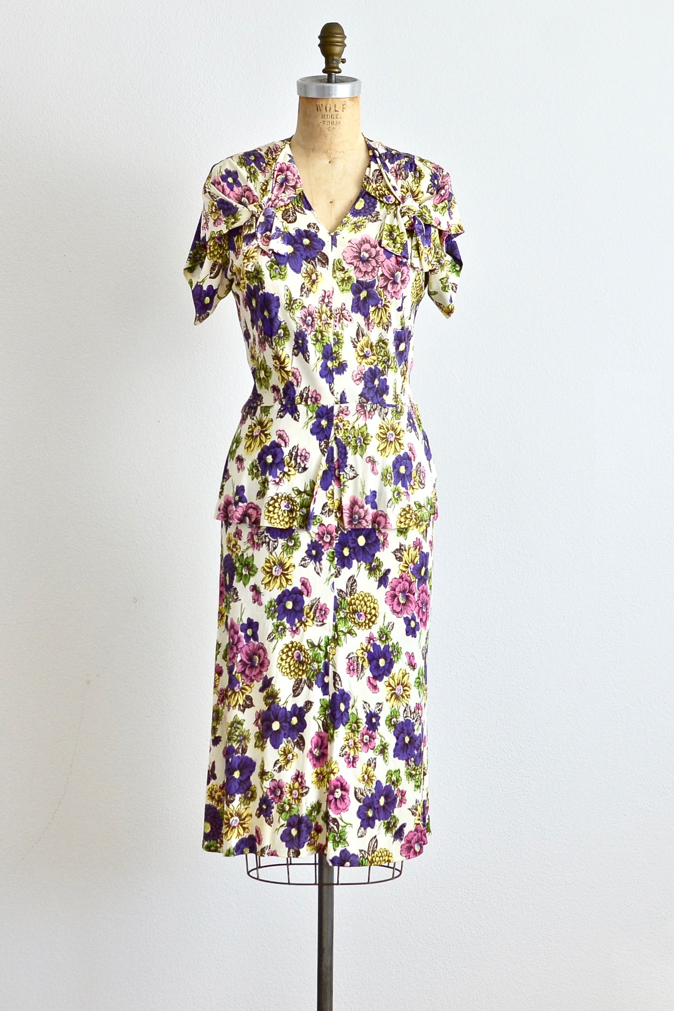 40s Rayon Jersey Dress - Pickled Vintage