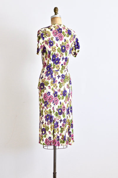 40s Rayon Jersey Dress - Pickled Vintage