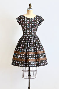 1950s Tile Print Dress - Pickled Vintage