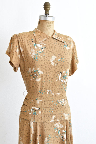40s Heart Print Dress - Pickled Vintage