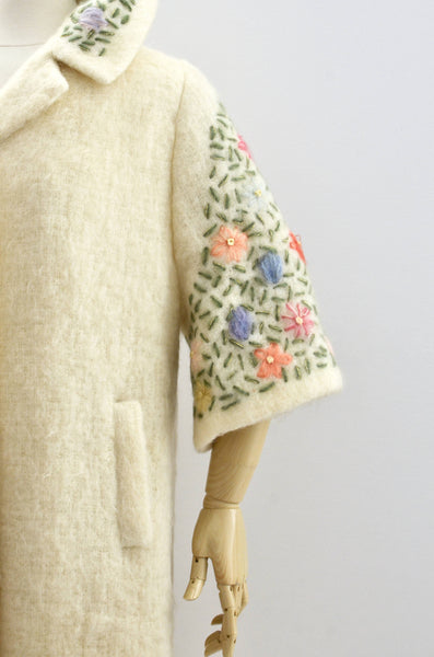 Embroidered Mohair Coat