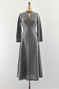 Vintage 1970's Silver Lurex Dress / XS S