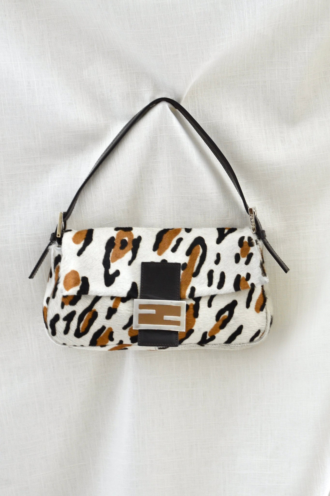 Fendi Vintage Animal Print Baguette Bag