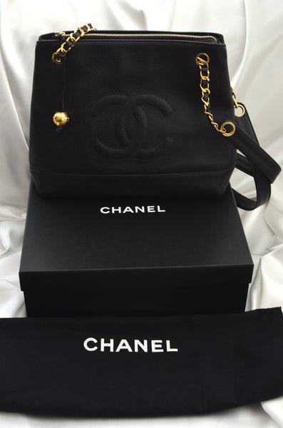 Chanel Vintage Caviar Dome Tote Bag