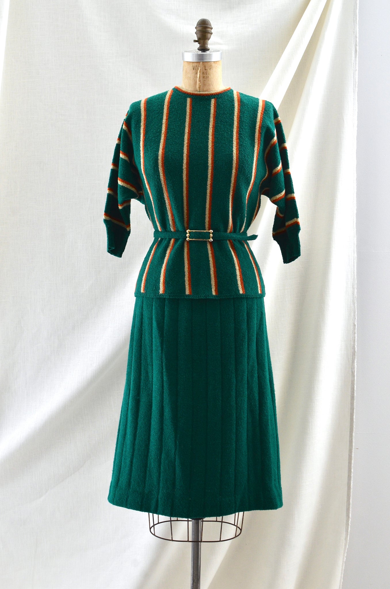 Vintage 1940's Forest Green Knit Set