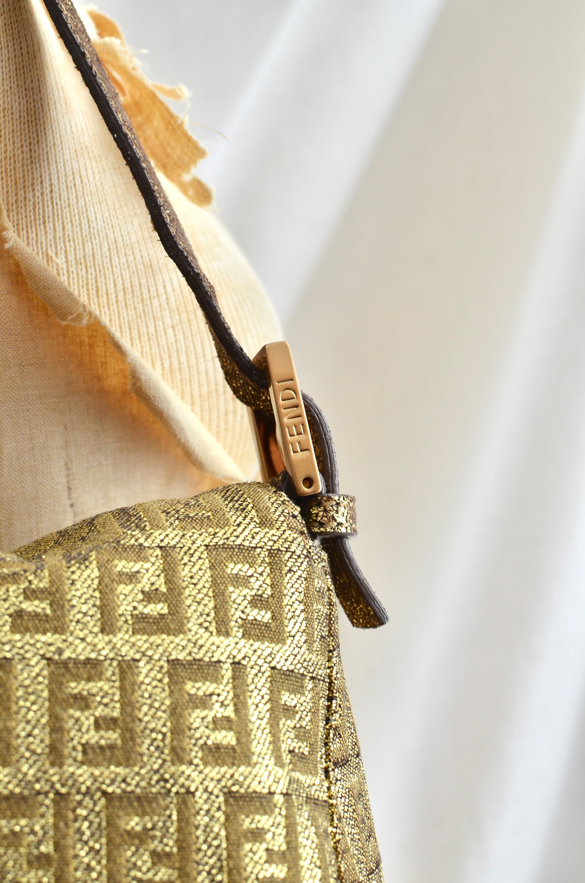美品　FENDI Baguette Pouch Fabric Blue | Fendi