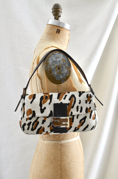 Fendi Vintage Animal Print Baguette Bag