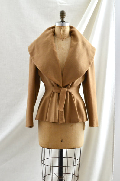 Lilli Ann Wide Collar Camel Jacket