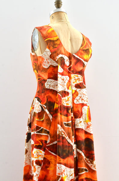 Vintage 60's Surfside Orange Watteau Dress