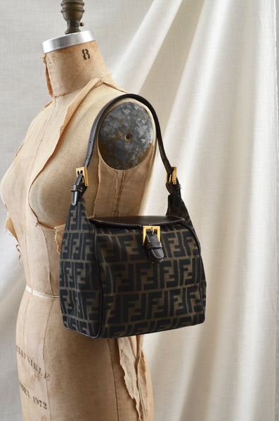 Rare Fendi Zucca Mini Hobo Handbag