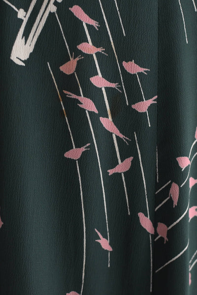 1940s Green Novelty Print Dress - Pickled Vintage