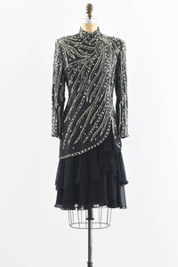 Heavily Beaded Party Dress - Pickled Vintage