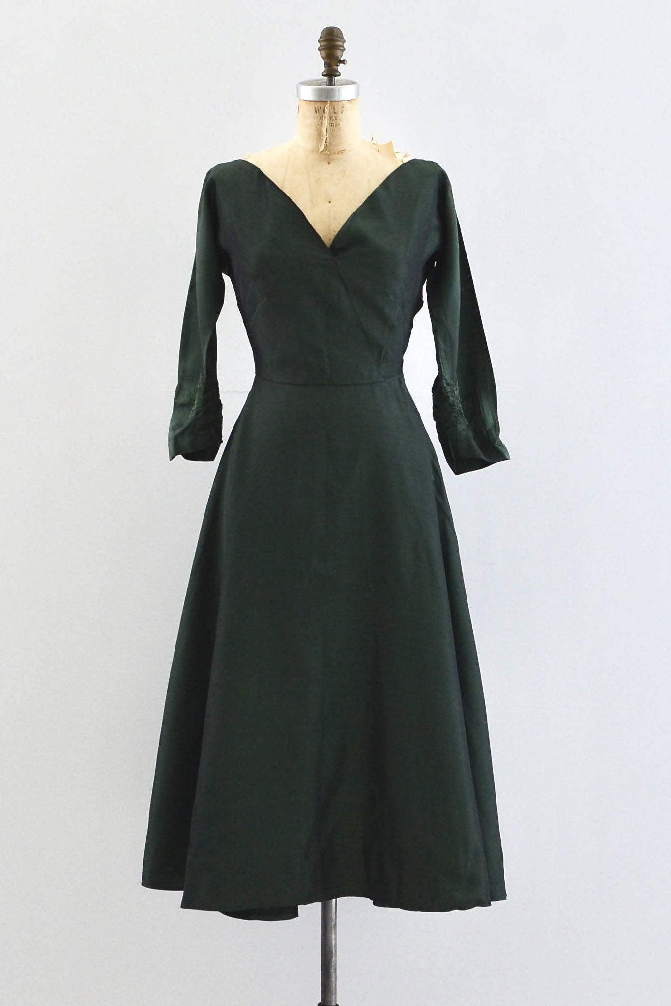 50's Green Sharkskin Party Dress