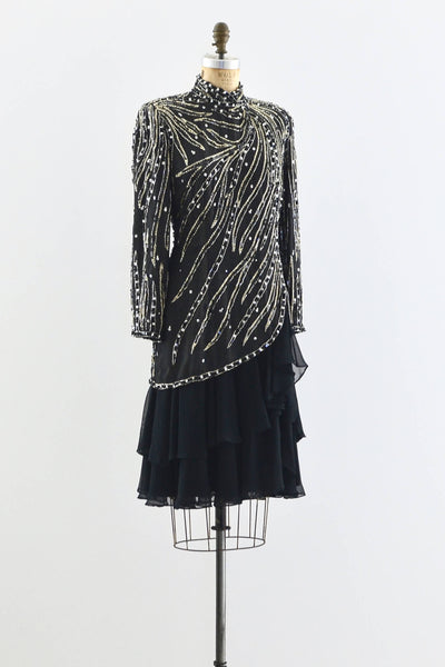 Heavily Beaded Party Dress - Pickled Vintage